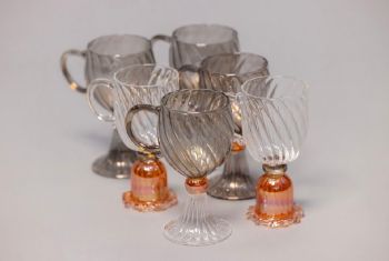 Set of 6 Glass Coffee Cups